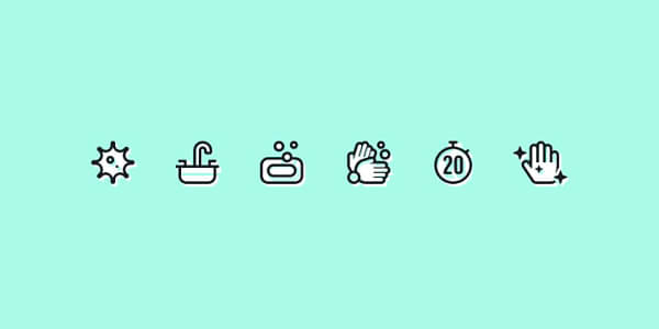Implementa los iconos de fuentes de Google relacionados con Covid-19